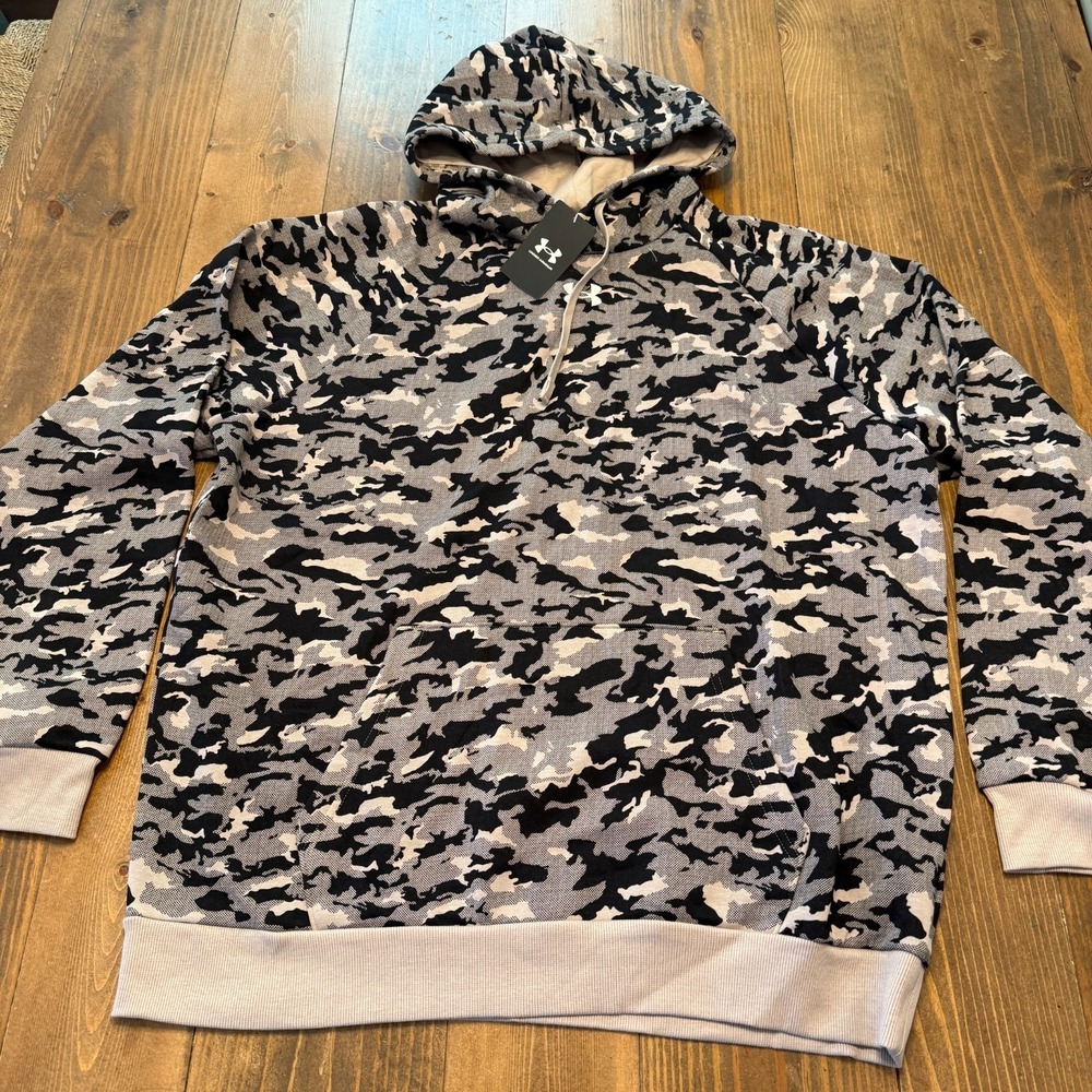 Under Armour Camo All Over Print Rival Fleece Hoodie 2XL XXL Hunt Fish